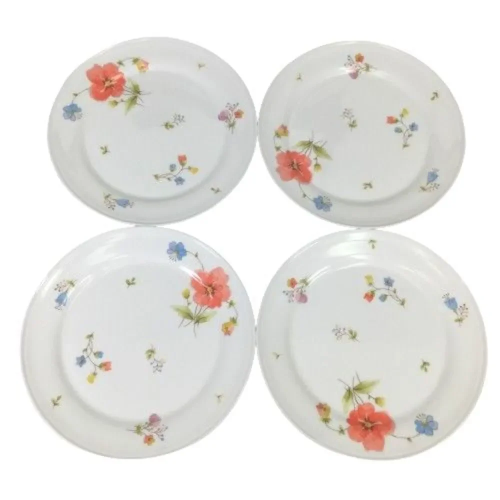 Set of 4 Just Flowers Mikasa Bone China Salad Bread Dessert Plates 6.5